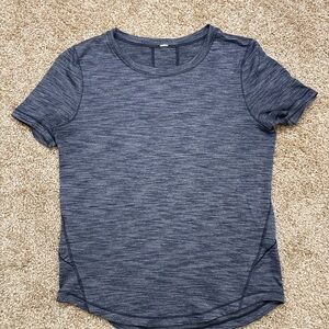 Lululemon Vintage Swiftly Tech Short Sleeve T- Shirt Heathered Grey Black Size 4